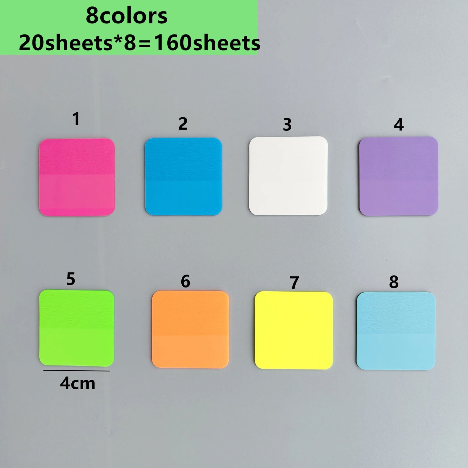 160 Sheets 8Colors Transparent Sticky Notes Scrapes Stickers Note Pads Paper Clear Notepad School Stationery Office Supplies - Slobuy