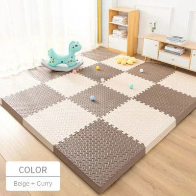 16PCS 30*30cm Sports Gym Mat Protection EVA Leaf Grain Floor Mats Yoga Fitness Non-Slip Splicing Rugs Thicken Shock Room Workout - Slobuy
