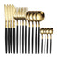 16PCS cutlery set stainless steel tableware knife and fork spoon teaspoon tableware package quality gold cutlery sets - Slobuy