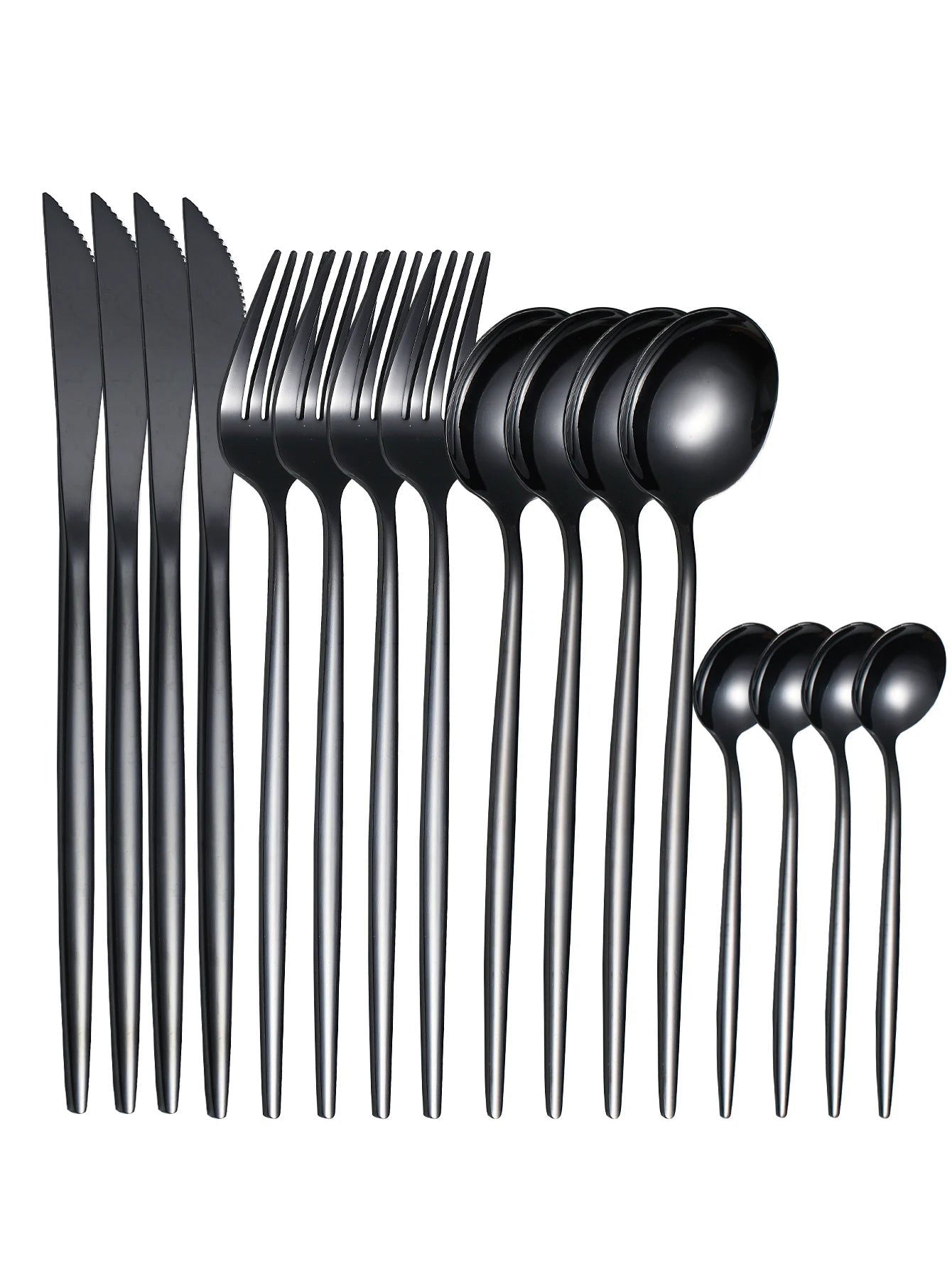 16PCS cutlery set stainless steel tableware knife and fork spoon teaspoon tableware package quality gold cutlery sets - Slobuy