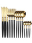16PCS cutlery set stainless steel tableware knife and fork spoon teaspoon tableware package quality gold cutlery sets - Slobuy