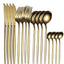 16PCS cutlery set stainless steel tableware knife and fork spoon teaspoon tableware package quality gold cutlery sets - Slobuy