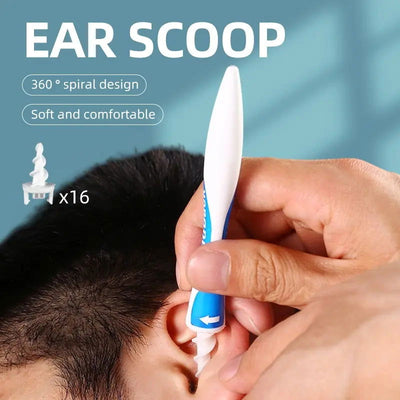 16 Ear Cleaning Set Ear Scoop Cleaning Ear Wax Silicone Soft Spiral Beauty Care Gadget Portable Personal Hygiene Set - Slobuy