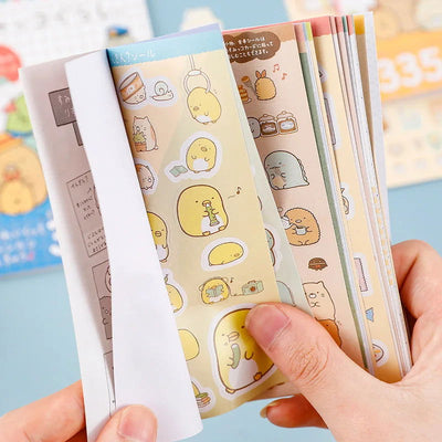 16 Sheets Kawaii Stickers Book DIY Scrapbooking Journal Planner Notebook Diary Decor Phone Stickers Office Japanese Stationery - Slobuy