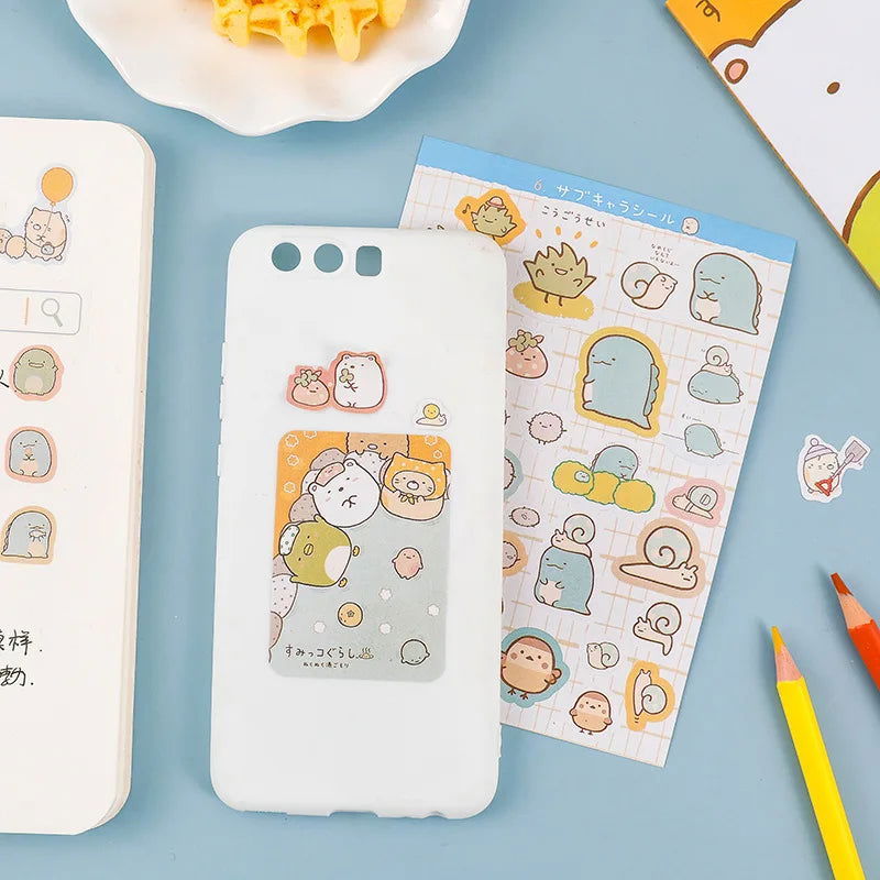 16 Sheets Kawaii Stickers Book DIY Scrapbooking Journal Planner Notebook Diary Decor Phone Stickers Office Japanese Stationery - Slobuy
