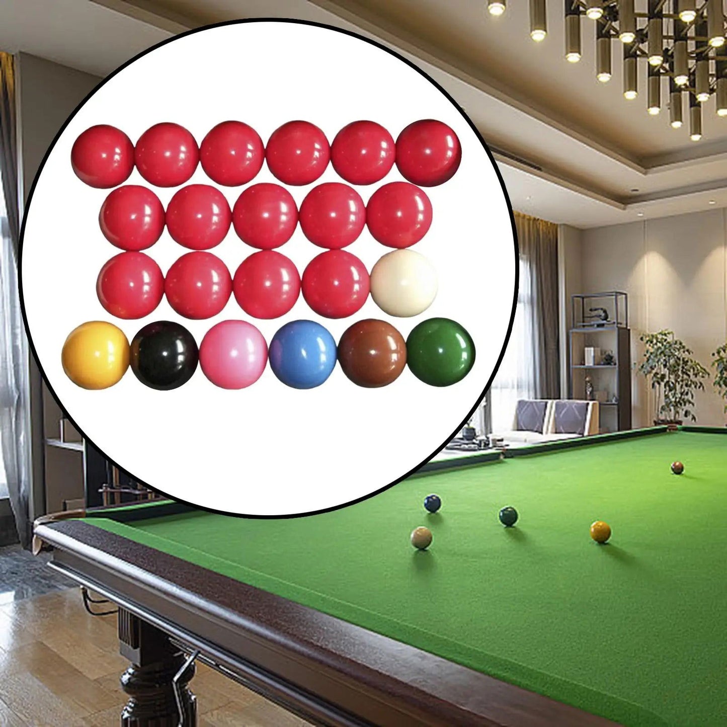 Snooker Balls Set Complete 22 Balls 2 1/16" for Pool Table Resin Balls Pool Balls for Official Game Ball British Billiard - Slobuy