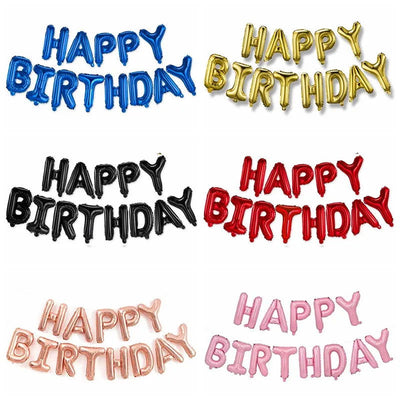 16inch Birthday Balloons Decoration Rose Gold Foil Letter Balloon Set Happy Birthday Globos Kids Party Banner Supplies - Slobuy