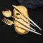16pcs Pink Gold Dinnerware Tableware Set Mirror Stainless Steel Cutlery Kitchen Knife Fork Spoon Restaurant Wedding Flatware Set - Slobuy