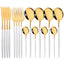 16pcs Pink Gold Dinnerware Tableware Set Mirror Stainless Steel Cutlery Kitchen Knife Fork Spoon Restaurant Wedding Flatware Set - Slobuy