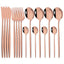16pcs Pink Gold Dinnerware Tableware Set Mirror Stainless Steel Cutlery Kitchen Knife Fork Spoon Restaurant Wedding Flatware Set - Slobuy