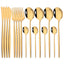 16pcs Pink Gold Dinnerware Tableware Set Mirror Stainless Steel Cutlery Kitchen Knife Fork Spoon Restaurant Wedding Flatware Set - Slobuy