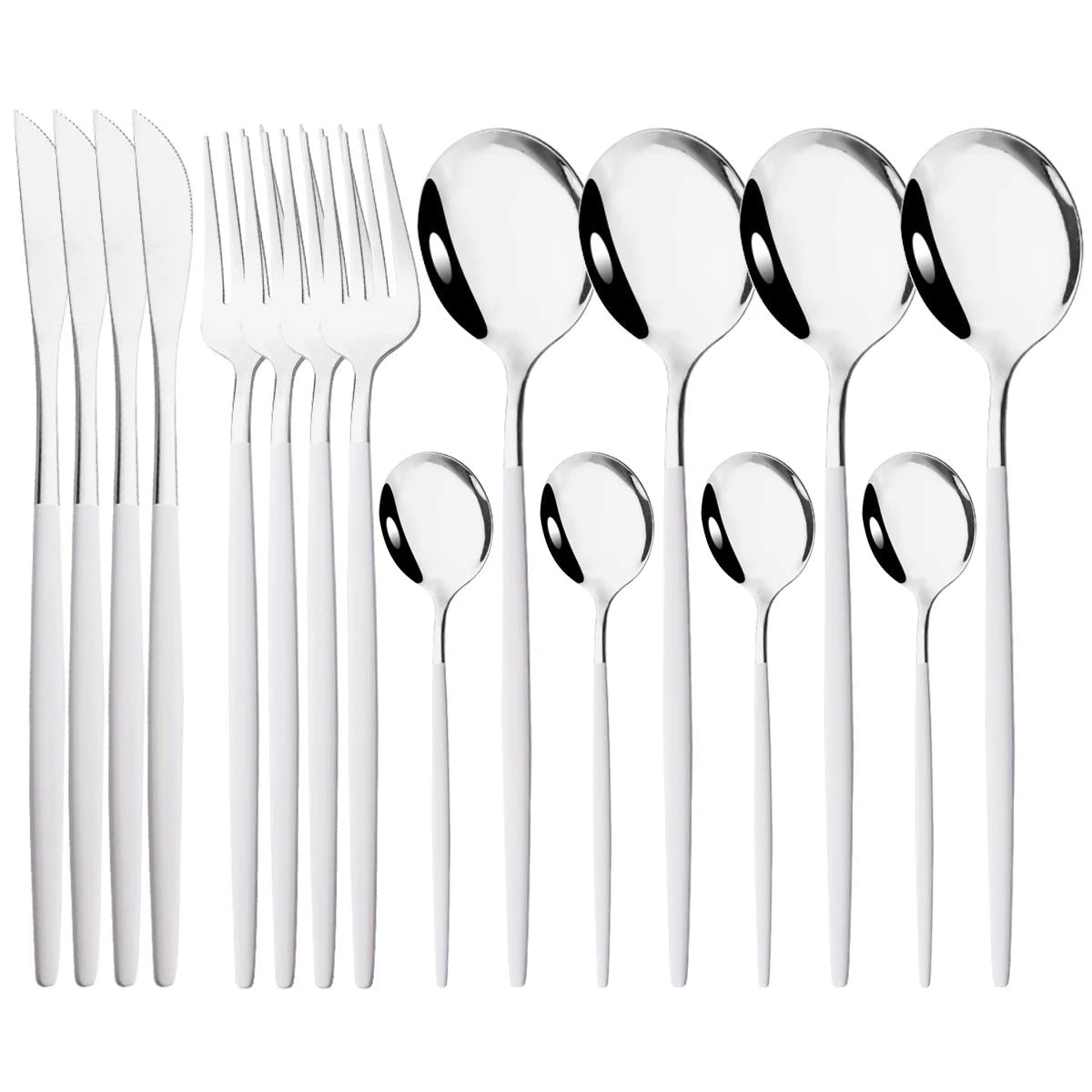 16pcs Pink Gold Dinnerware Tableware Set Mirror Stainless Steel Cutlery Kitchen Knife Fork Spoon Restaurant Wedding Flatware Set - Slobuy