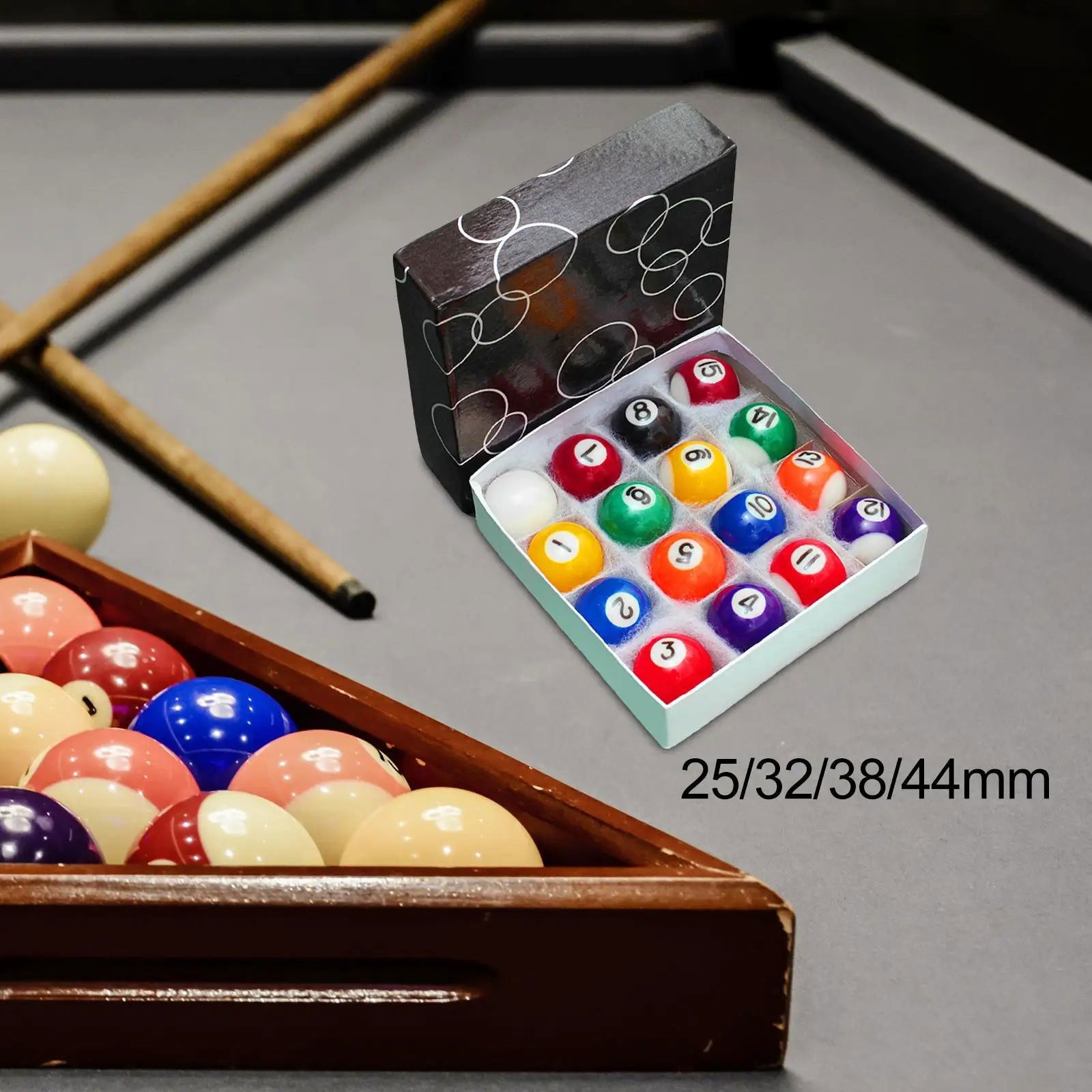 16x Mini Billiards Table Balls Set Small Pool Cue Balls Mini Pool Ball Set Set for Leisure Sports Recreation Games Home Playroom - Slobuy