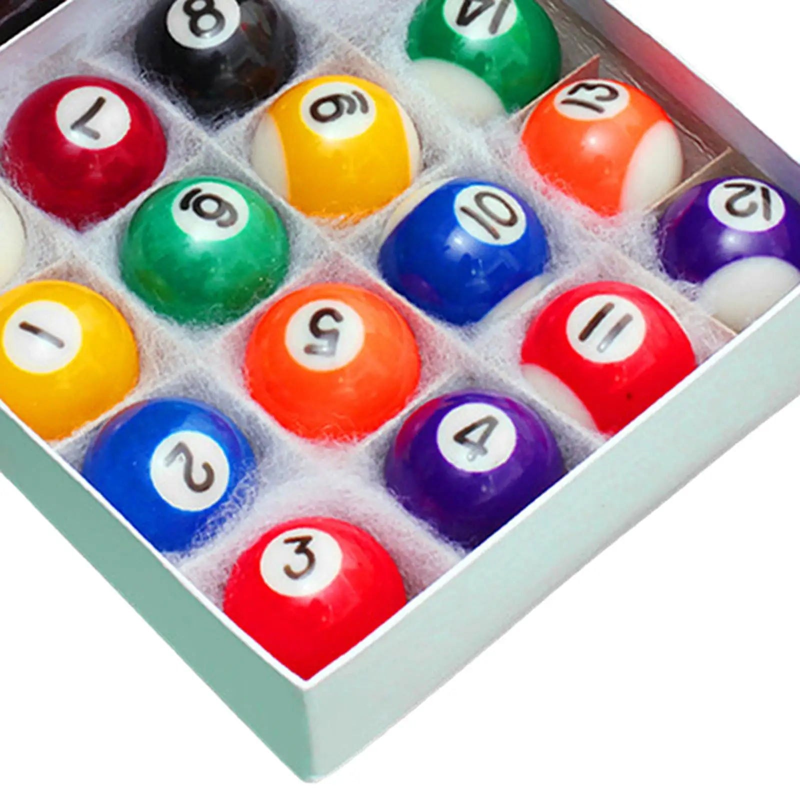 16x Mini Billiards Table Balls Set Small Pool Cue Balls Mini Pool Ball Set Set for Leisure Sports Recreation Games Home Playroom - Slobuy