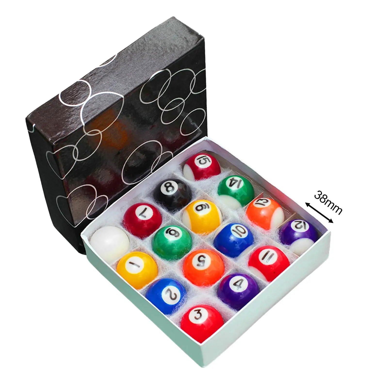 16x Mini Billiards Table Balls Set Small Pool Cue Balls Mini Pool Ball Set Set for Leisure Sports Recreation Games Home Playroom - Slobuy