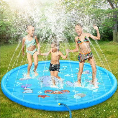 Children Play Spray Mat  100/170cm Beach Inflatable Water Sprinkler Pad Outdoor Game Toy Lawn Swimming Pool Mat Kids Toys - Slobuy