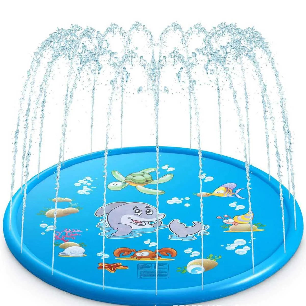 Children Play Spray Mat  100/170cm Beach Inflatable Water Sprinkler Pad Outdoor Game Toy Lawn Swimming Pool Mat Kids Toys - Slobuy