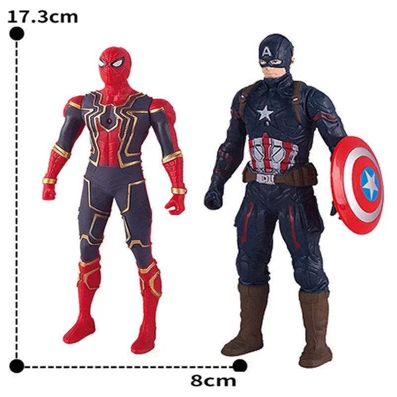 17 Cm Children Toys Marvel Anime Figures Spiderman Hulk Action Figure Iron Man Cartoon Kids Toy Christmas Gift Glow Doll Hobbies - Slobuy