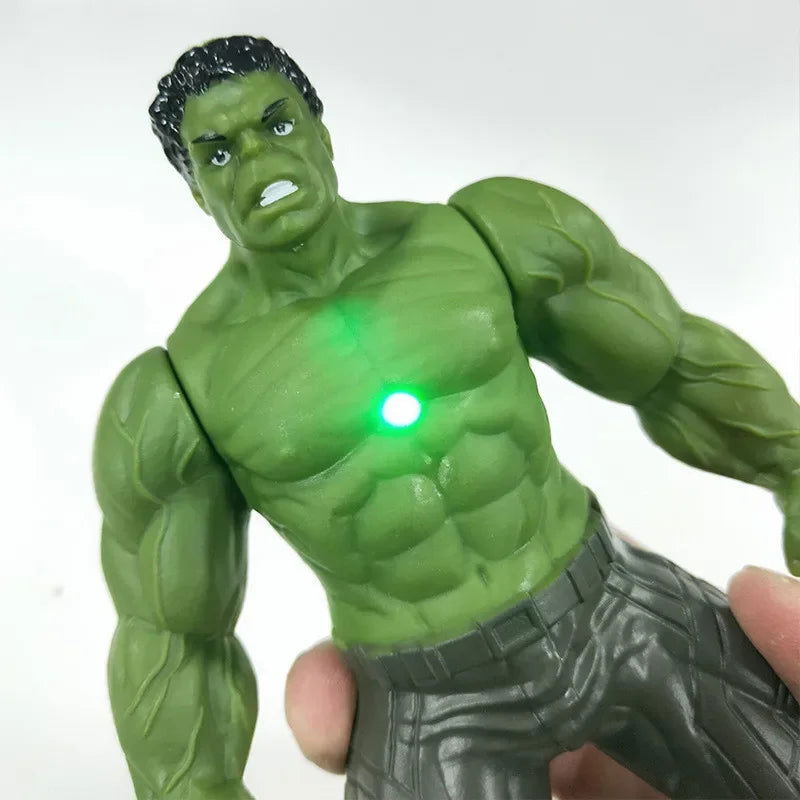 17 Cm Children Toys Marvel Anime Figures Spiderman Hulk Action Figure Iron Man Cartoon Kids Toy Christmas Gift Glow Doll Hobbies - Slobuy