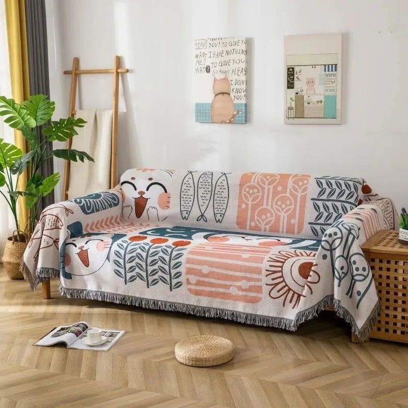 180*230CM Luxury Sofa Cushion Cartoon Seat Sofa Covering Pet Practical Furniture Protection Field Four Seasons Plush Sofa Cover - Slobuy