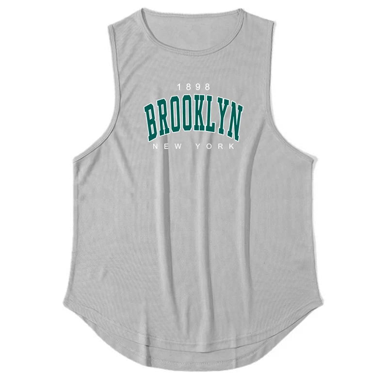 1898 Brooklyn New York Printed Summer Fashion Sports Tank Tops Mens Quick Dry Running Vest Mesh Gym Clothing Basketball Jerseys - Slobuy