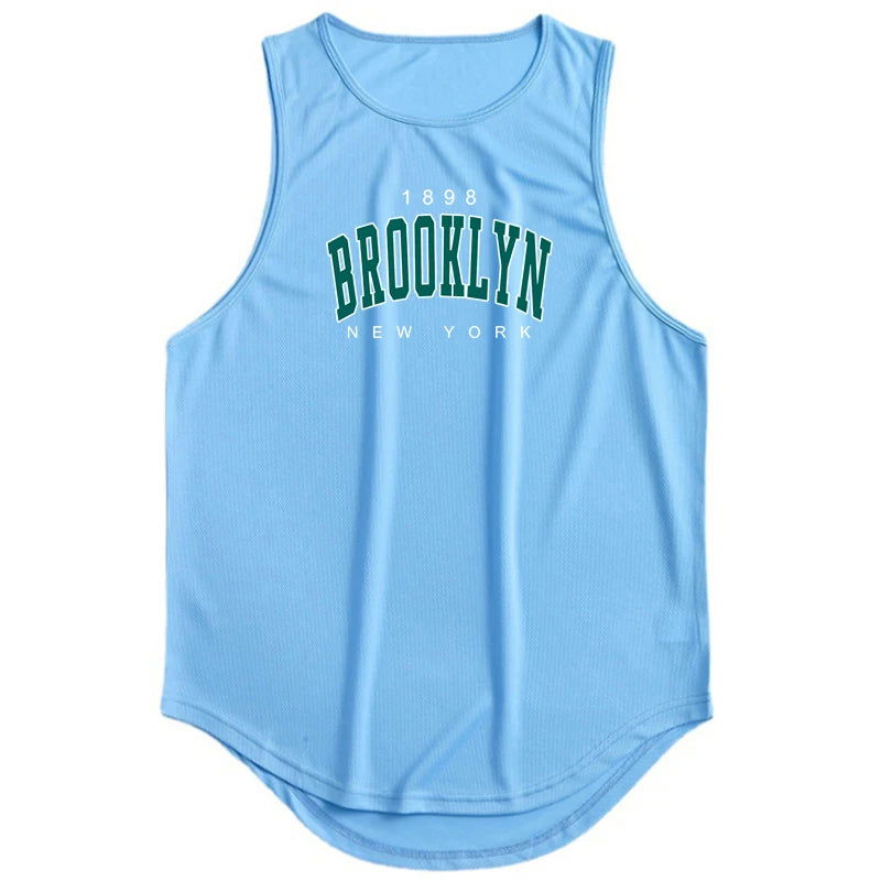 1898 Brooklyn New York Printed Summer Fashion Sports Tank Tops Mens Quick Dry Running Vest Mesh Gym Clothing Basketball Jerseys - Slobuy