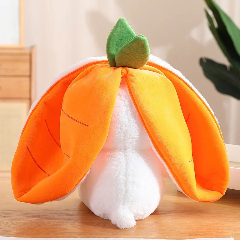 18cm Cosplay Strawberry Carrot Rabbit Plush Toy Stuffed Creative Bag into Fruit Transform Baby Cuddly Bunny Plushie Doll For Kid - Slobuy