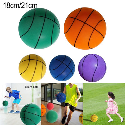 Diameter 21/18cm Silent Basketball Foam Sports Ball Indoor Mute Basketball Children Sports Outdoor Foam Toys Baby Silent Bounce - Slobuy