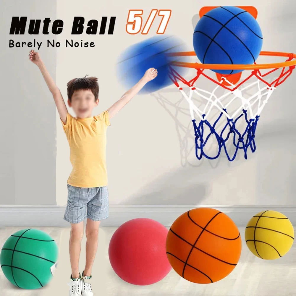 Diameter 21/18cm Silent Basketball Foam Sports Ball Indoor Mute Basketball Children Sports Outdoor Foam Toys Baby Silent Bounce - Slobuy