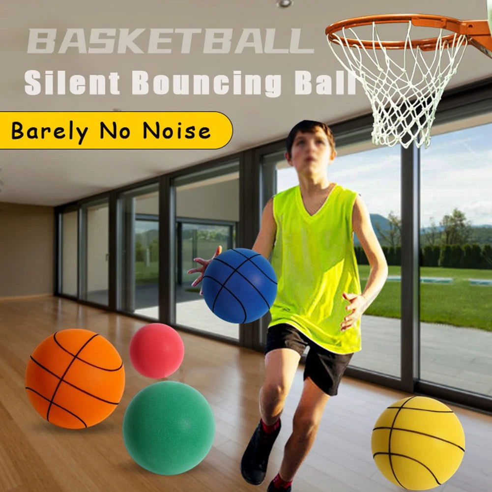 Diameter 21/18cm Silent Basketball Foam Sports Ball Indoor Mute Basketball Children Sports Outdoor Foam Toys Baby Silent Bounce - Slobuy