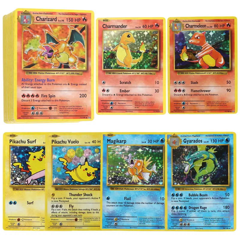 1996 1st Edition Pokemon Foil Flash Cards Charizard Blastoise Venusaur Mewtwo Game Collection PTCG Proxy Cards - Slobuy