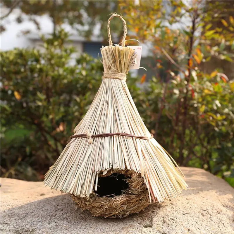 19 Style Birds Nest Bird Cage Natural Grass Egg Cage Bird House Outdoor Decorative Weaved Hanging Parrot Nest Houses Pet Bedroom - Slobuy