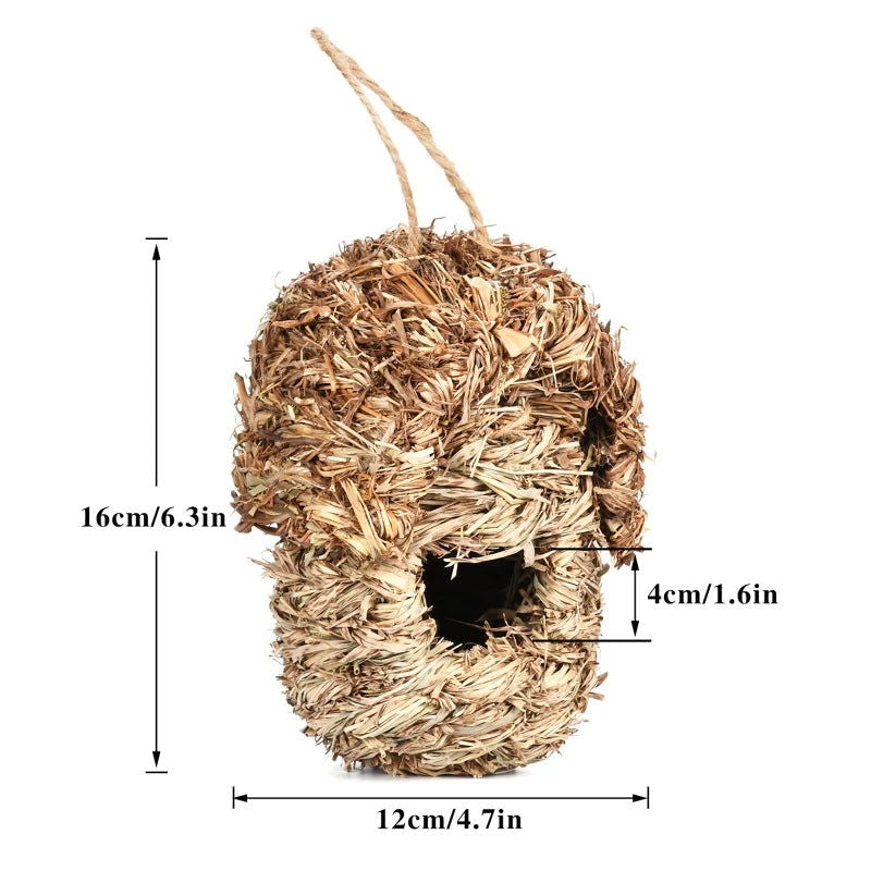 19 Style Birds Nest Bird Cage Natural Grass Egg Cage Bird House Outdoor Decorative Weaved Hanging Parrot Nest Houses Pet Bedroom - Slobuy