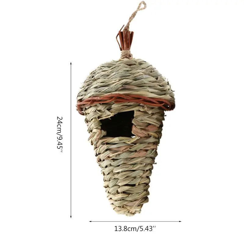 19 Style Birds Nest Bird Cage Natural Grass Egg Cage Bird House Outdoor Decorative Weaved Hanging Parrot Nest Houses Pet Bedroom - Slobuy