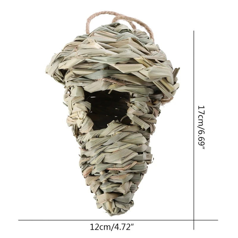 19 Style Birds Nest Bird Cage Natural Grass Egg Cage Bird House Outdoor Decorative Weaved Hanging Parrot Nest Houses Pet Bedroom - Slobuy