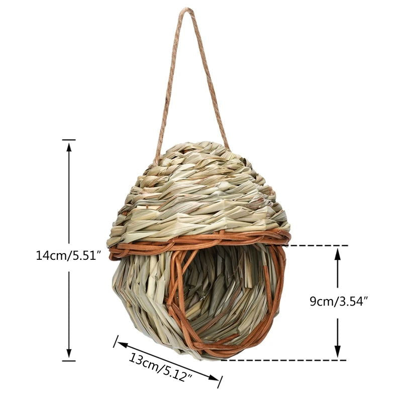 19 Style Birds Nest Bird Cage Natural Grass Egg Cage Bird House Outdoor Decorative Weaved Hanging Parrot Nest Houses Pet Bedroom - Slobuy