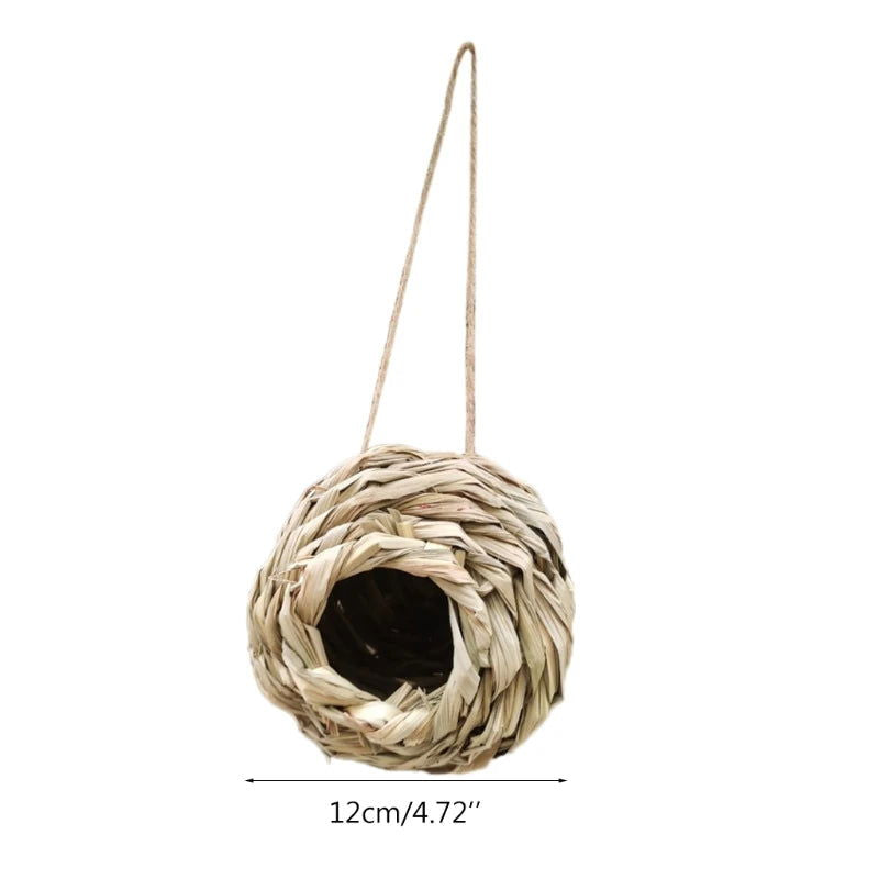 19 Style Birds Nest Bird Cage Natural Grass Egg Cage Bird House Outdoor Decorative Weaved Hanging Parrot Nest Houses Pet Bedroom - Slobuy