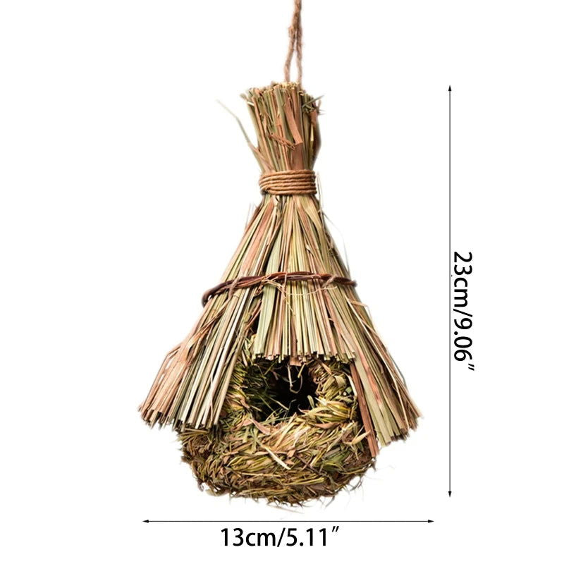 19 Style Birds Nest Bird Cage Natural Grass Egg Cage Bird House Outdoor Decorative Weaved Hanging Parrot Nest Houses Pet Bedroom - Slobuy