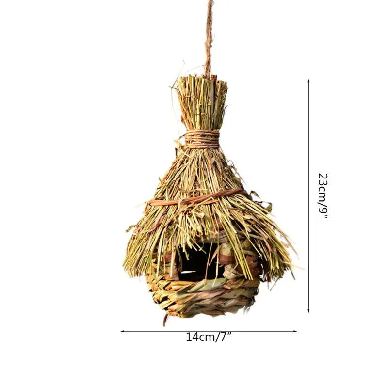 19 Style Birds Nest Bird Cage Natural Grass Egg Cage Bird House Outdoor Decorative Weaved Hanging Parrot Nest Houses Pet Bedroom - Slobuy