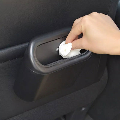 1L Car Interior Storage Case Trash Bin Push Can Mini Tray Dustbin Garbage Box Door Seat Clip Stand Holder Automotive Accessories - Slobuy
