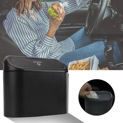 1L Car Interior Storage Case Trash Bin Push Can Mini Tray Dustbin Garbage Box Door Seat Clip Stand Holder Automotive Accessories - Slobuy