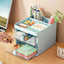1PCS 2-laye Creative Pen Holder Transparent Drawer Rabbit Storage Box Children Girls Student Office Bedroom Desktop - Slobuy