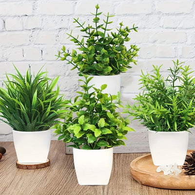 1PCS Artificial Potted Plant Scene Desktop Home Office Shelf Decor Tabletop Landscape Bonsai Wedding Room Party Accessories Vine - Slobuy