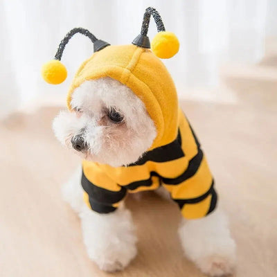 1PCS Dog Clothes For Autumn And Winter Schnauzer Teddy Small Puppy Cat Pet Hoodie Bee Transformation Suit - Slobuy