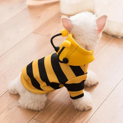 1PCS Dog Clothes For Autumn And Winter Schnauzer Teddy Small Puppy Cat Pet Hoodie Bee Transformation Suit - Slobuy