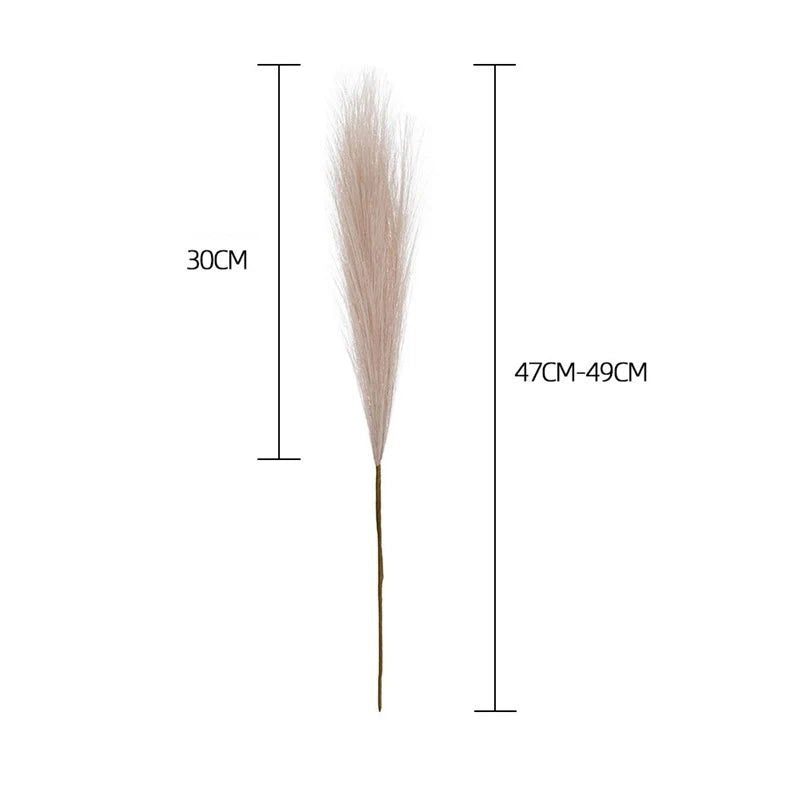 55CM 5/1PCS Fluffy Pampas Grass Boho Decor Flower Fake Plant Reed Simulated Wedding Party Christmas Home Decor Artificial Flower - Slobuy