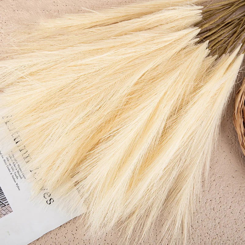 55CM 5/1PCS Fluffy Pampas Grass Boho Decor Flower Fake Plant Reed Simulated Wedding Party Christmas Home Decor Artificial Flower - Slobuy