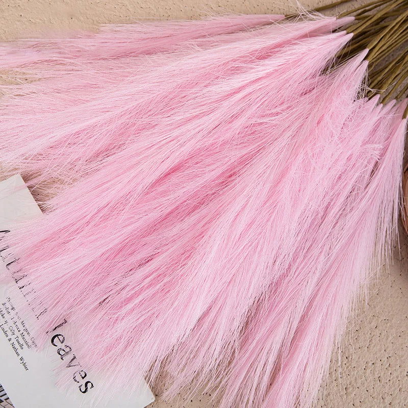 55CM 5/1PCS Fluffy Pampas Grass Boho Decor Flower Fake Plant Reed Simulated Wedding Party Christmas Home Decor Artificial Flower - Slobuy