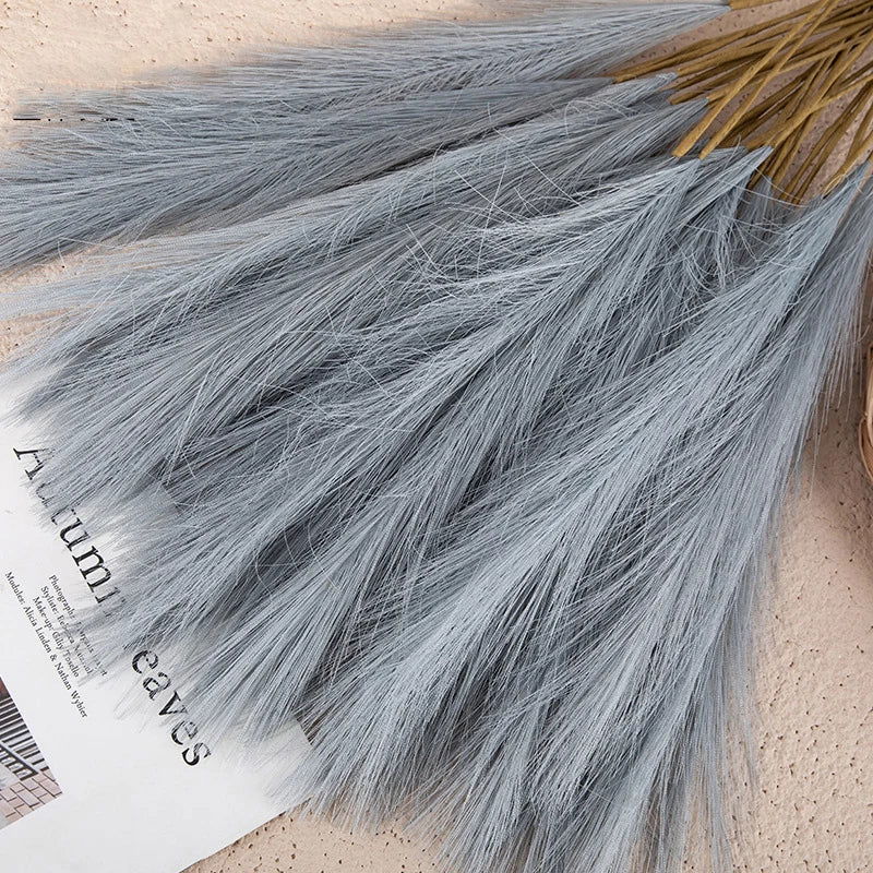 55CM 5/1PCS Fluffy Pampas Grass Boho Decor Flower Fake Plant Reed Simulated Wedding Party Christmas Home Decor Artificial Flower - Slobuy