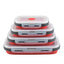 1PCS Food grade square portable foldable silicone lunch box refrigerator microwave oven lunch box storage box outdoor lunch box - Slobuy